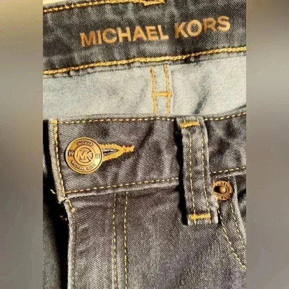 Michael Kors classic straight fit stylish stretch medium wash 5 pocket jeans 6 - Picture 4 of 4